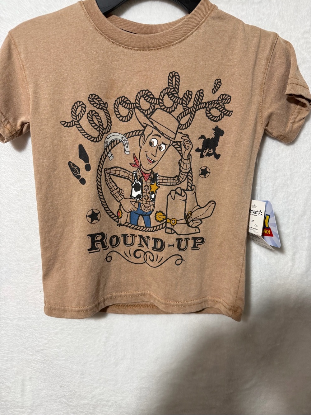 Kids' Brown 'Round-Up' Graphic T-Shirt featuring Cowboy Character